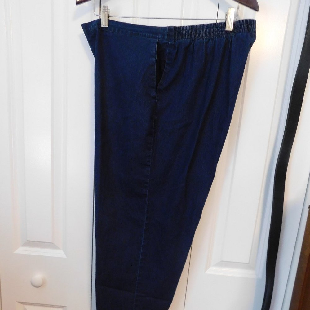 Alfred Dunner Petite 18P Demin Pants Elastic Waist